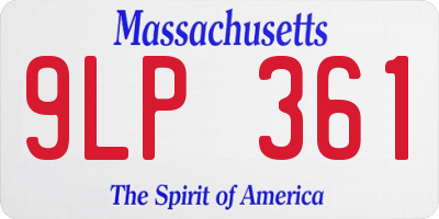 MA license plate 9LP361