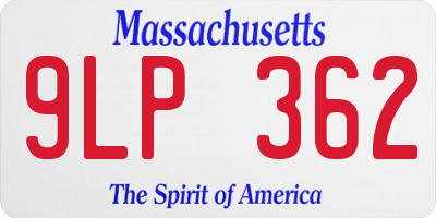 MA license plate 9LP362