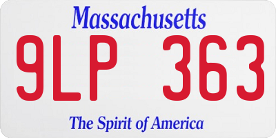 MA license plate 9LP363