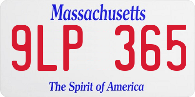 MA license plate 9LP365