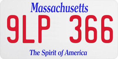 MA license plate 9LP366