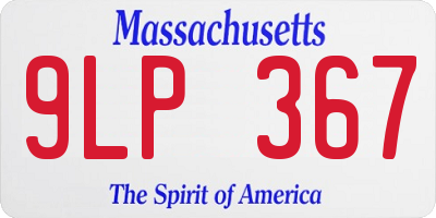 MA license plate 9LP367