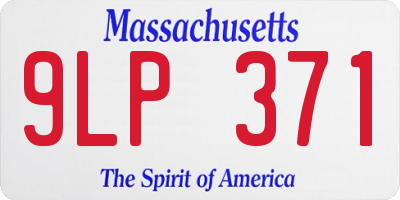 MA license plate 9LP371