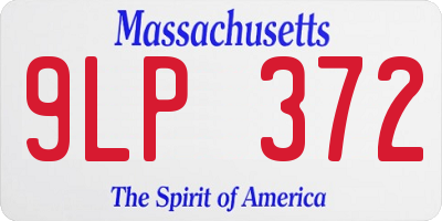 MA license plate 9LP372