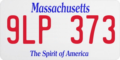 MA license plate 9LP373