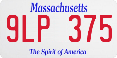 MA license plate 9LP375