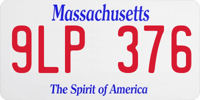 MA license plate 9LP376