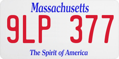 MA license plate 9LP377