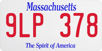 MA license plate 9LP378