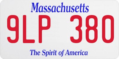 MA license plate 9LP380