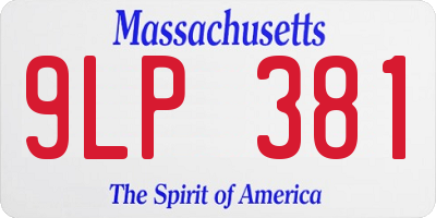 MA license plate 9LP381
