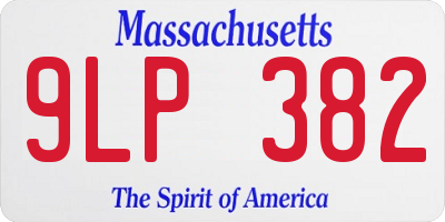 MA license plate 9LP382