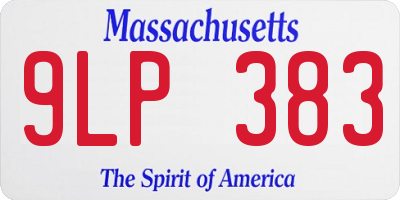 MA license plate 9LP383