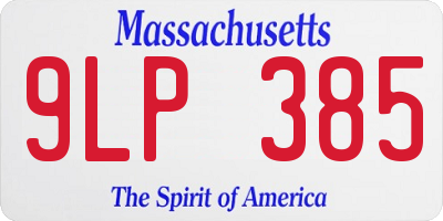 MA license plate 9LP385