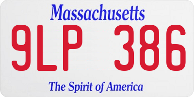 MA license plate 9LP386