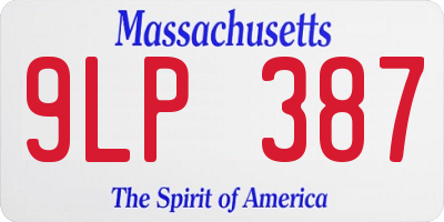MA license plate 9LP387