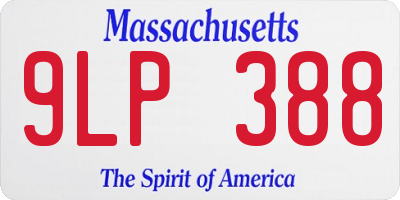 MA license plate 9LP388