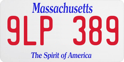 MA license plate 9LP389