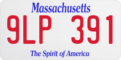 MA license plate 9LP391