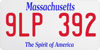MA license plate 9LP392