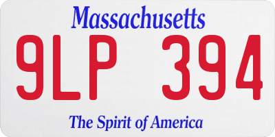 MA license plate 9LP394