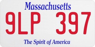 MA license plate 9LP397