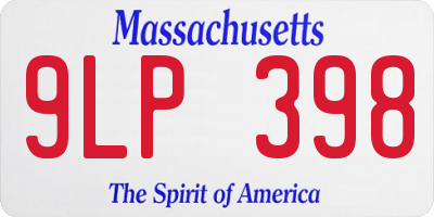 MA license plate 9LP398