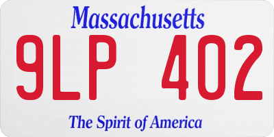 MA license plate 9LP402