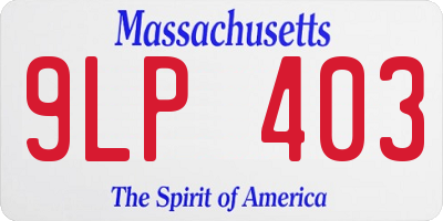 MA license plate 9LP403