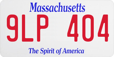 MA license plate 9LP404