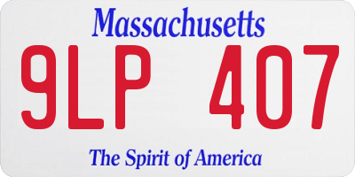 MA license plate 9LP407
