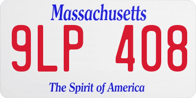 MA license plate 9LP408