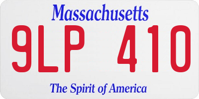 MA license plate 9LP410