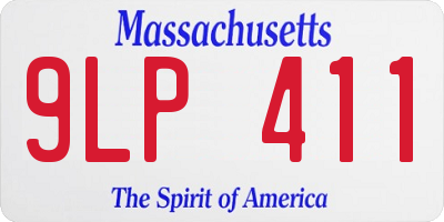 MA license plate 9LP411