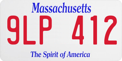 MA license plate 9LP412