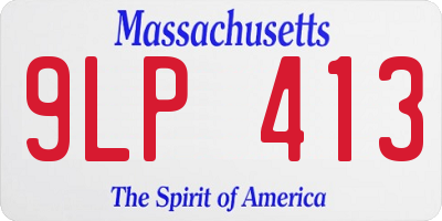 MA license plate 9LP413