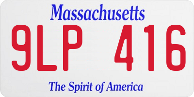 MA license plate 9LP416