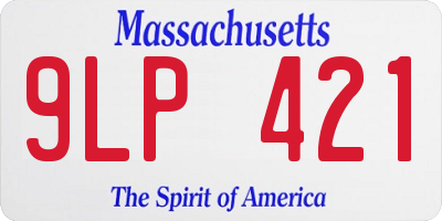 MA license plate 9LP421