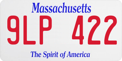 MA license plate 9LP422