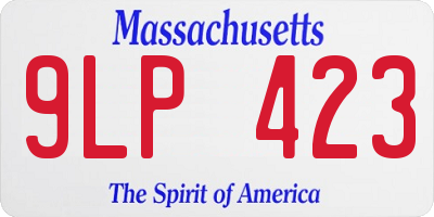 MA license plate 9LP423