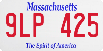 MA license plate 9LP425