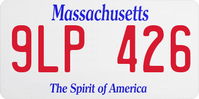MA license plate 9LP426