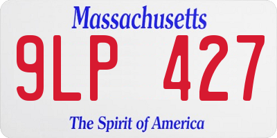 MA license plate 9LP427