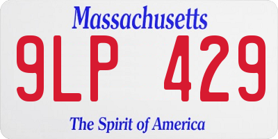 MA license plate 9LP429