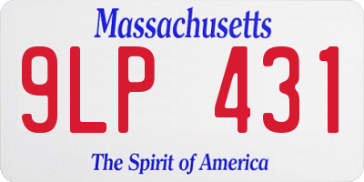 MA license plate 9LP431