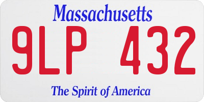 MA license plate 9LP432