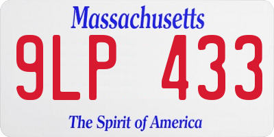 MA license plate 9LP433