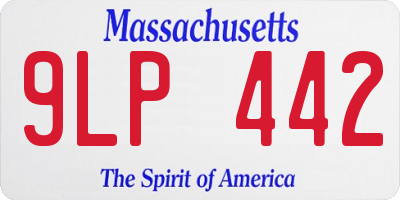 MA license plate 9LP442