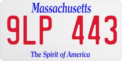 MA license plate 9LP443