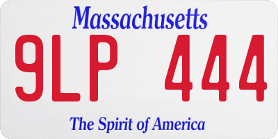 MA license plate 9LP444